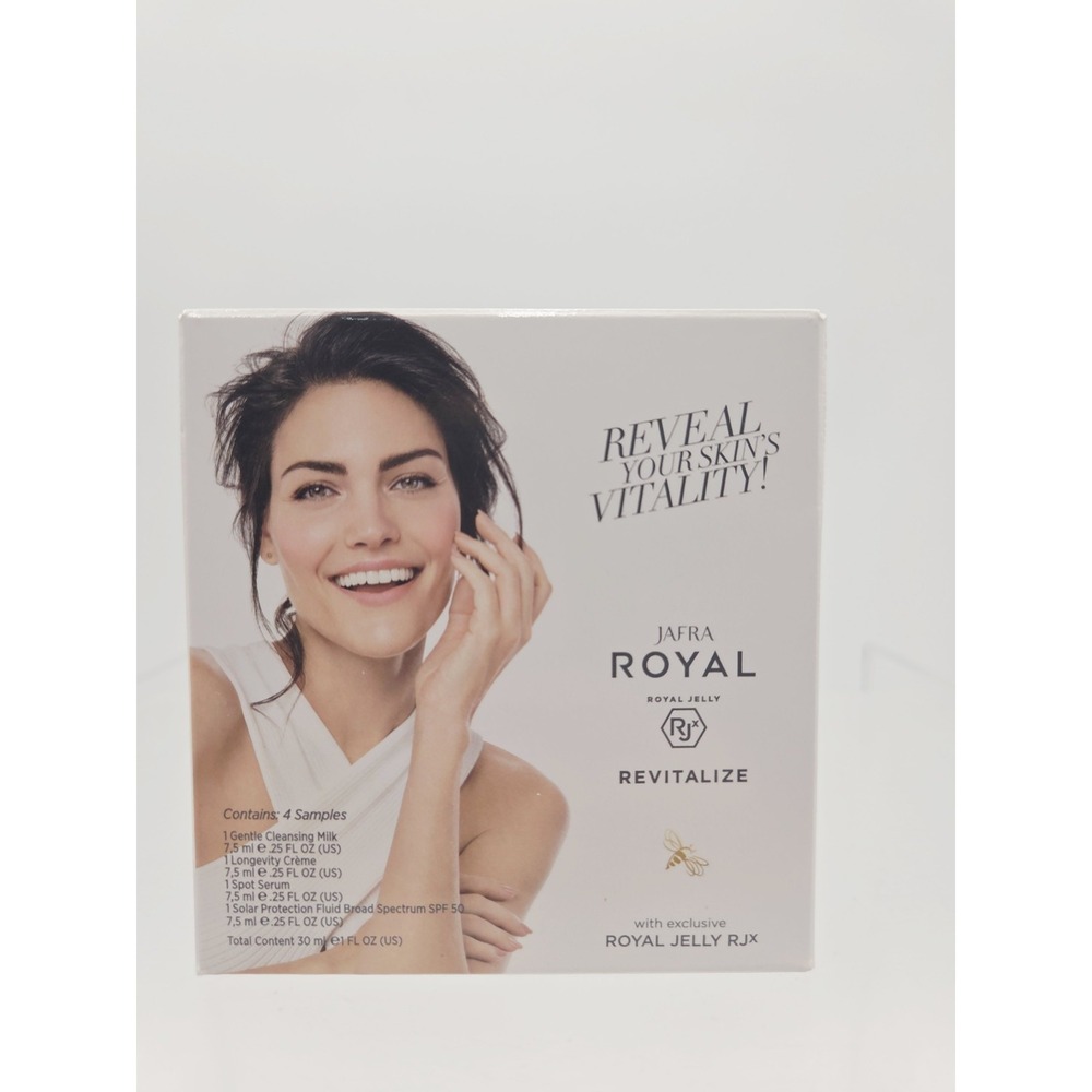 NIB Jafra Revitalize Travel Set Samples 4 Piece Cleanser Longevity Cream Serum